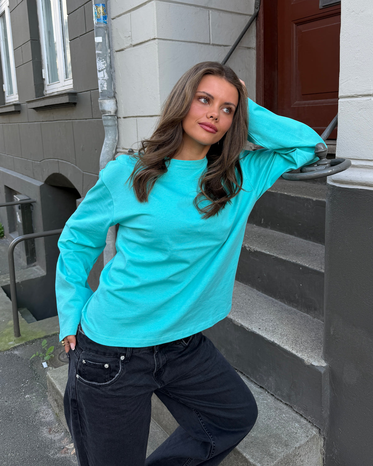 MYNTE TEE - TURQUOISE - Dinvintageshop