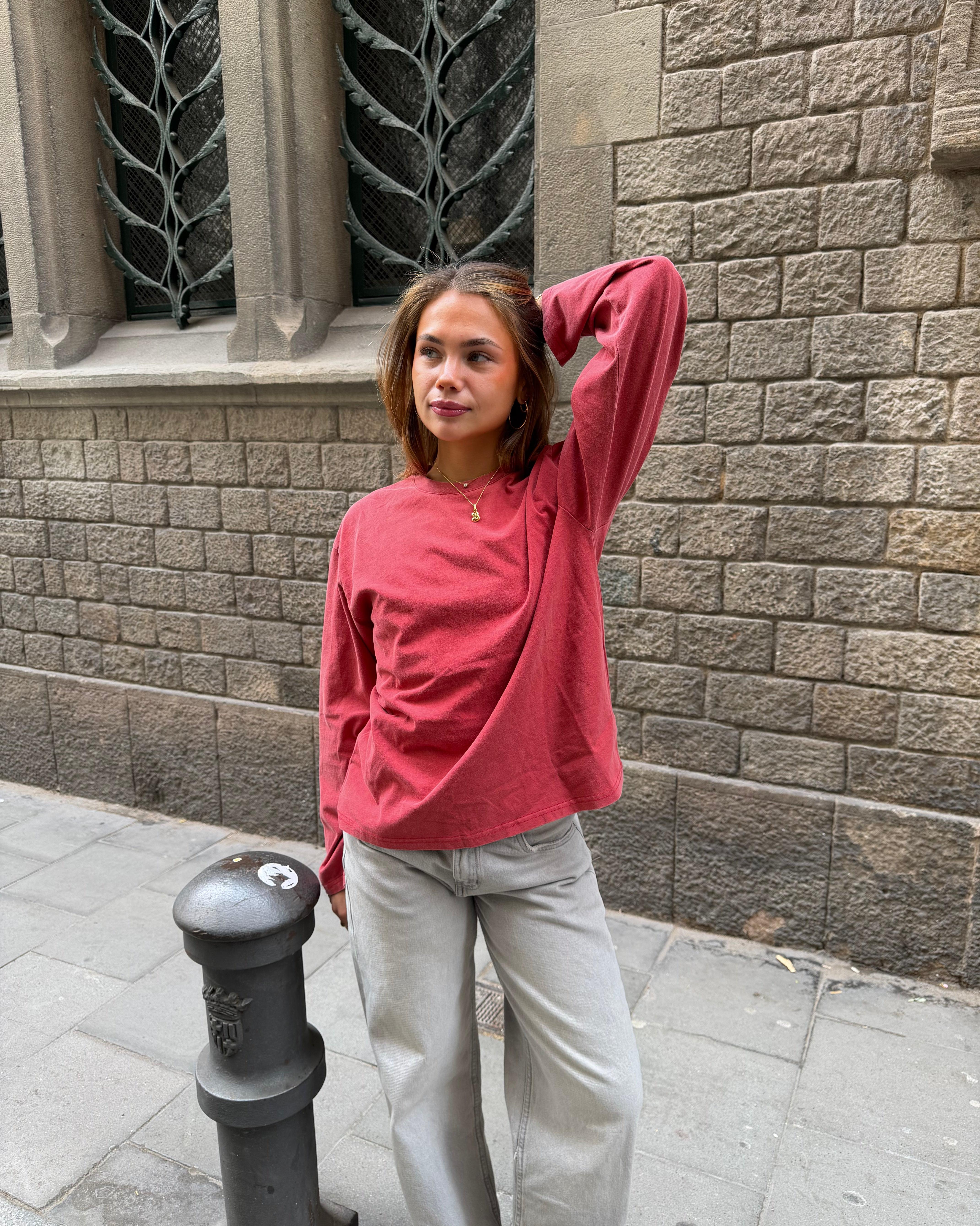 MYNTE WASHED TEE - WINE RED