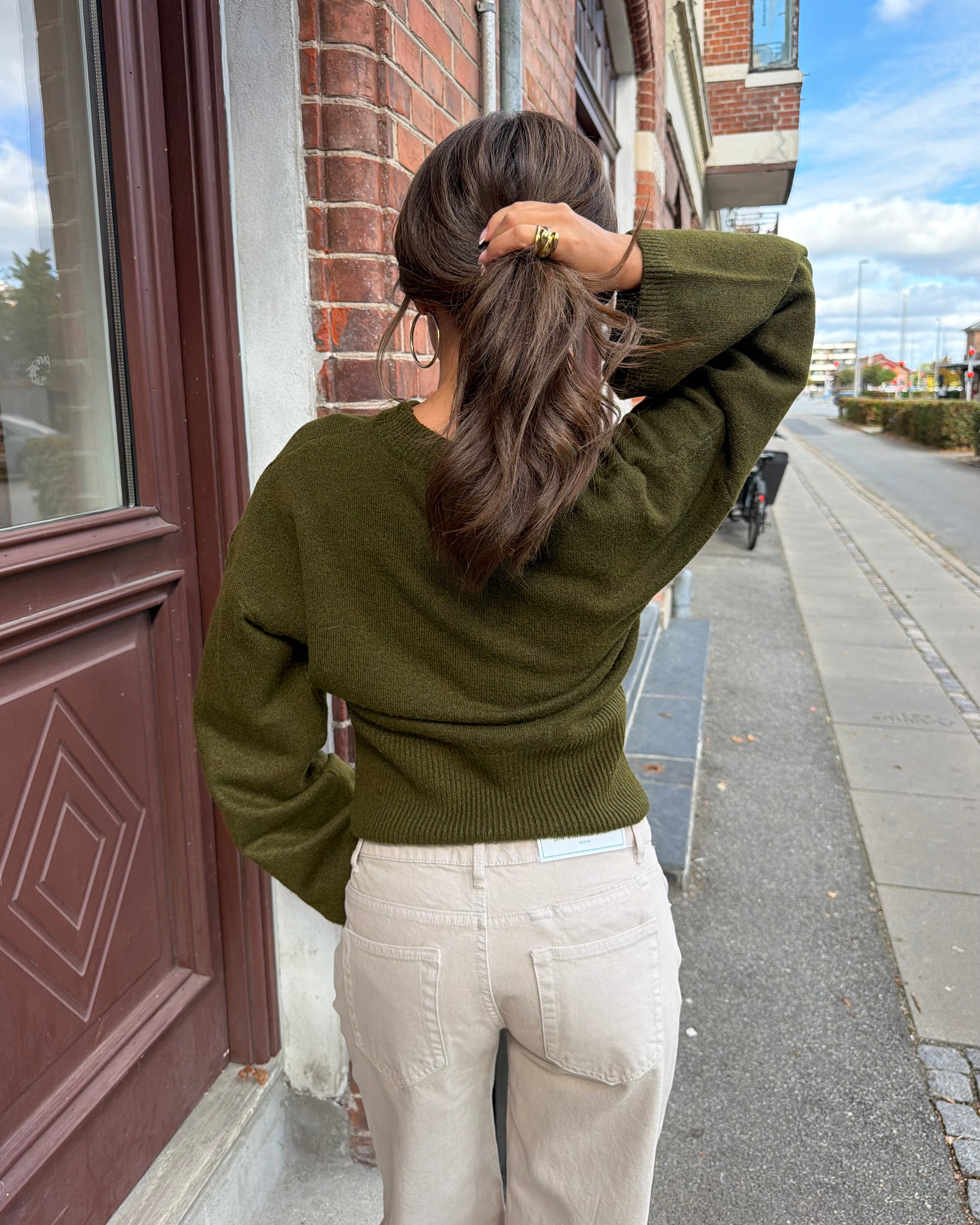 ELLEN ANGEL SLEEVE KNIT - DARK ARMY
