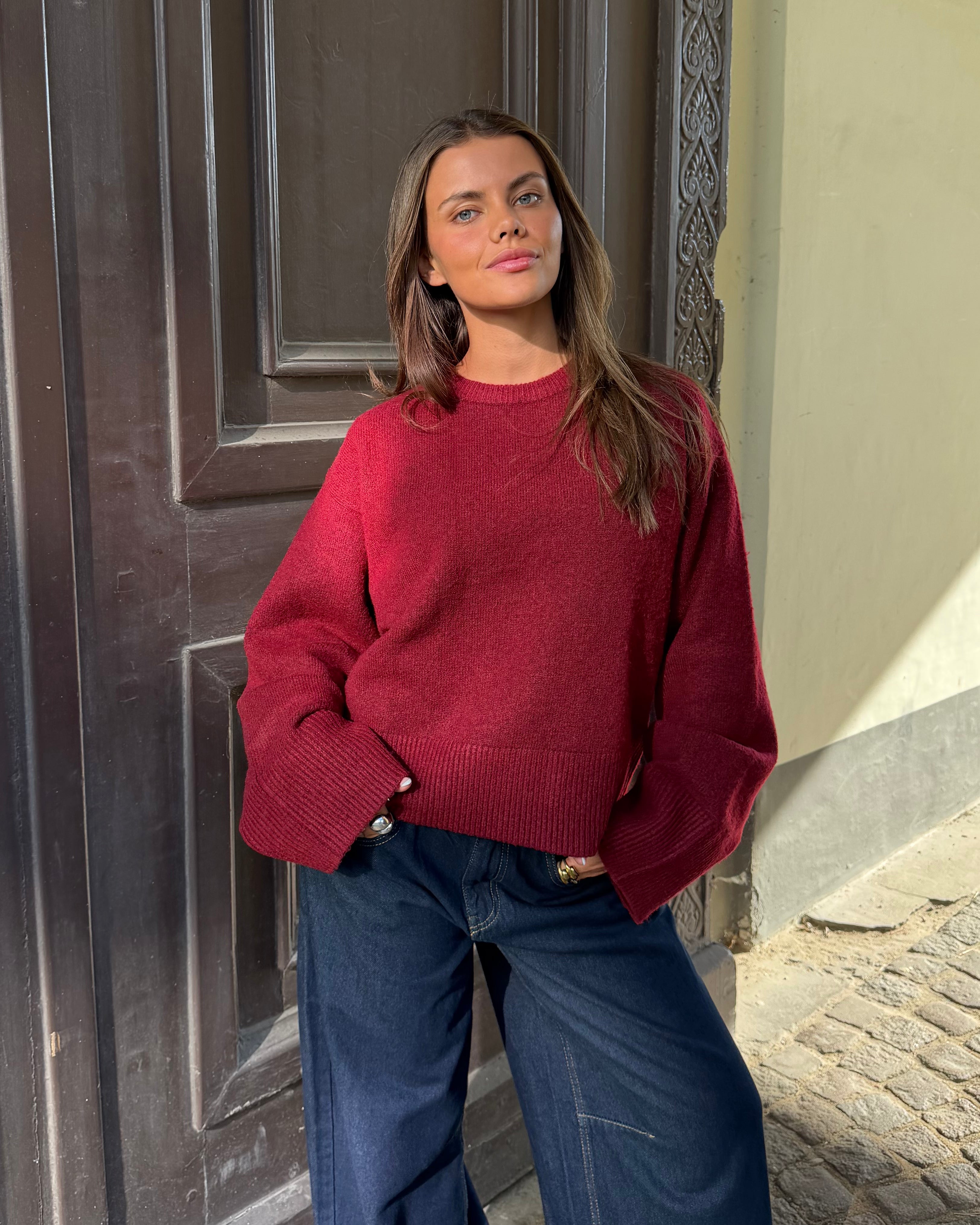 STINE OVERSIZE KNIT i bordeaux – billede 4
