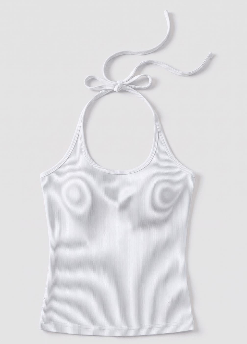 LARA HALTERNECK TOP - WHITE - Dinvintageshop