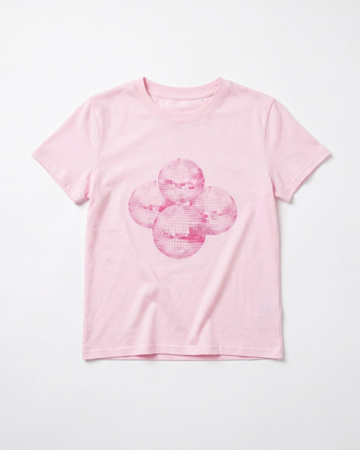 DISCO KUGLE (pink), BABY TEE - LIGHT PINK