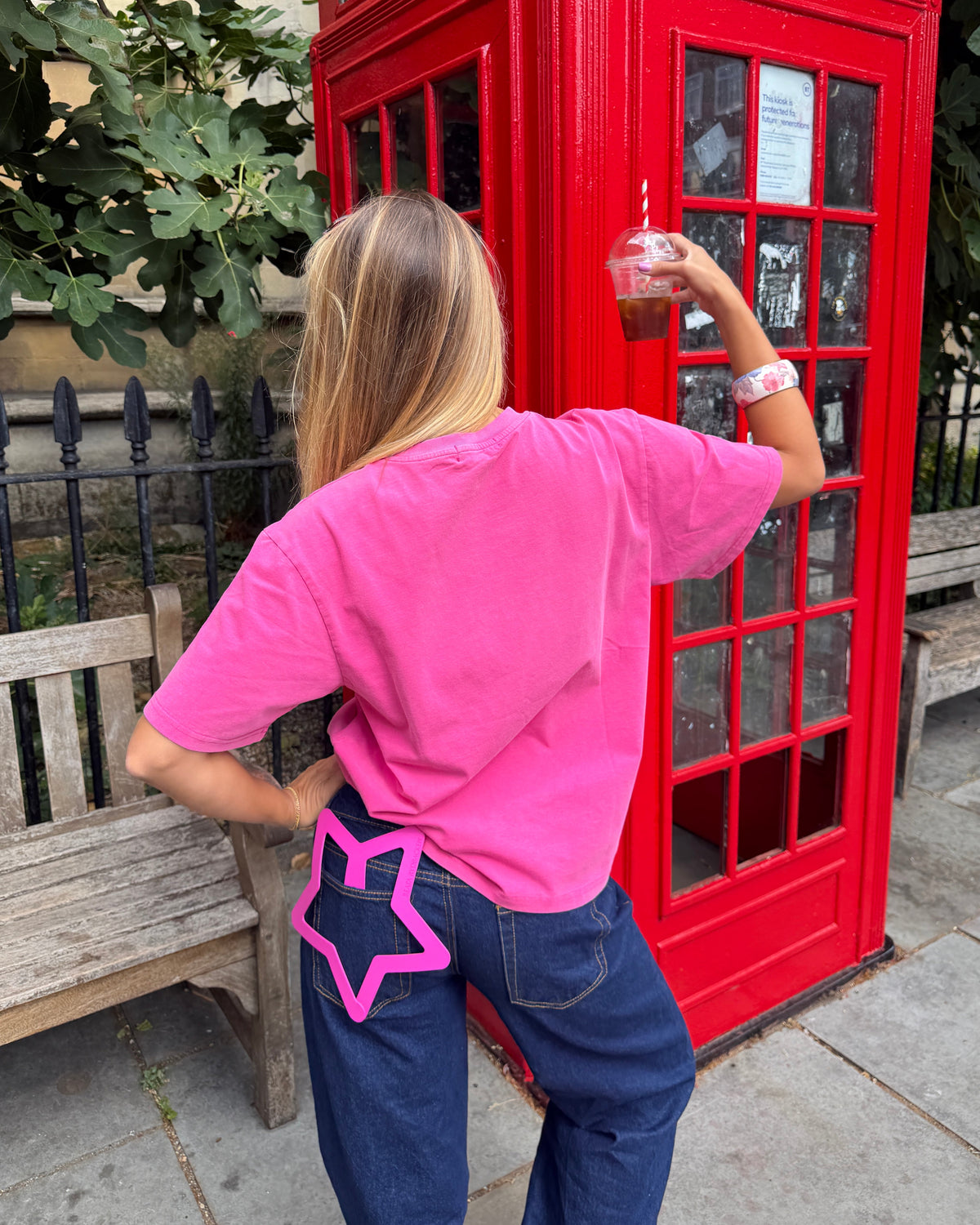 DUA TEE KORTÆRMET - PINK - Dinvintageshop
