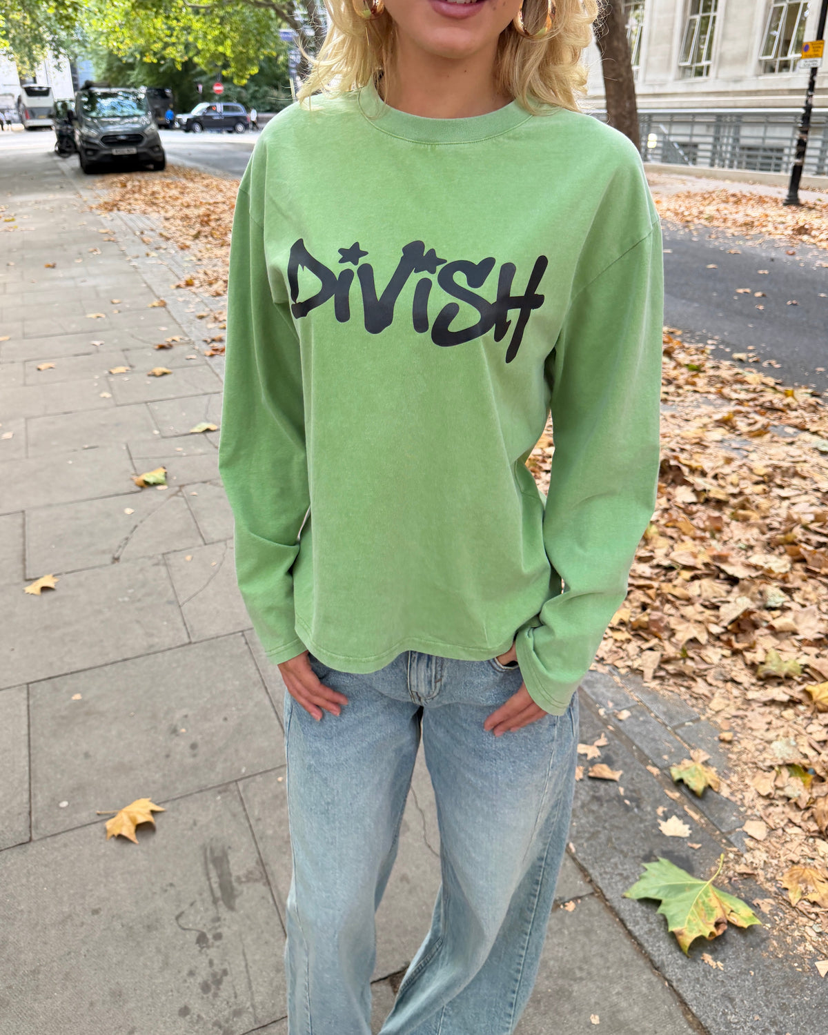 DUA TEE LANGÆRMET - GREEN - Dinvintageshop