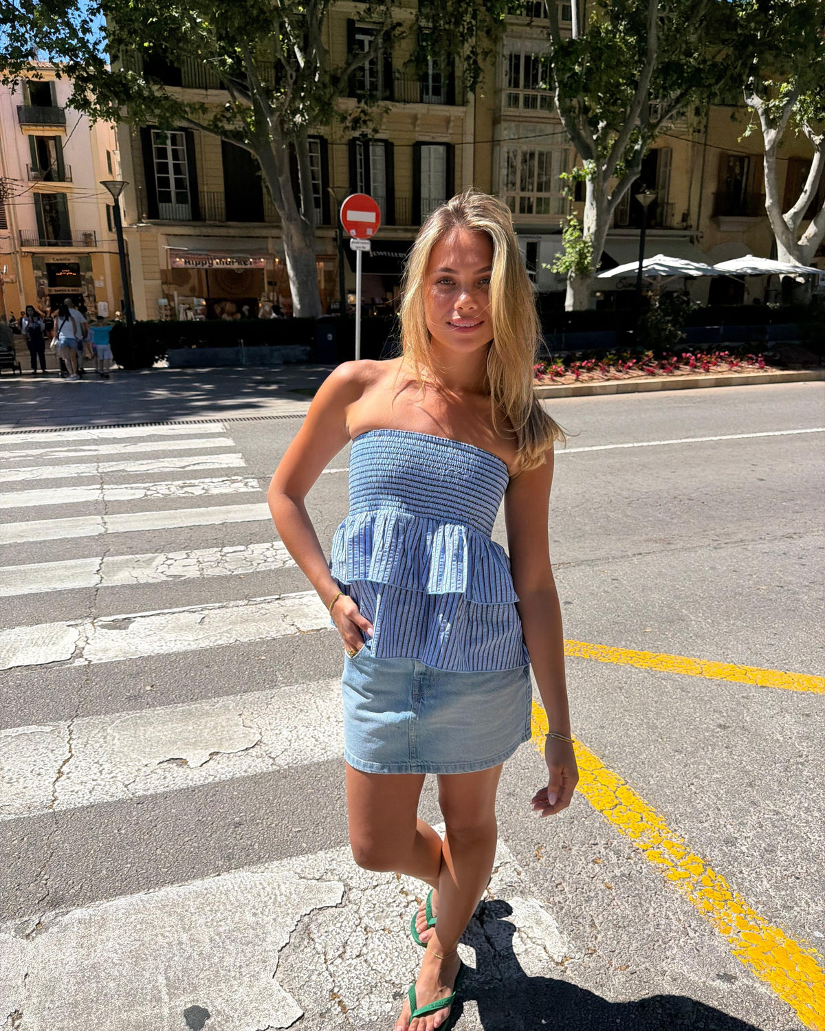 VIOLA RUFFLE TOP/SKIRT - BLUE