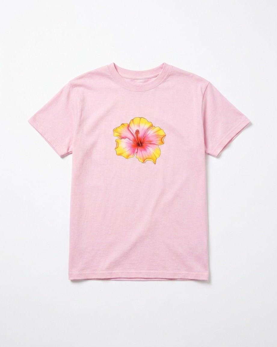 HAWAII (yellow) BABY TEE - LIGHT PINK