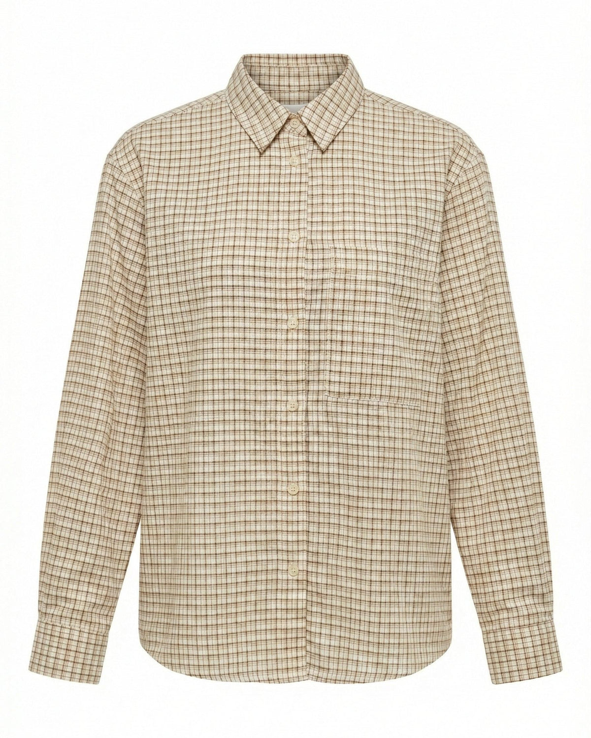 NEO BOXFIT SHIRT - SAND/BROWN CHECK