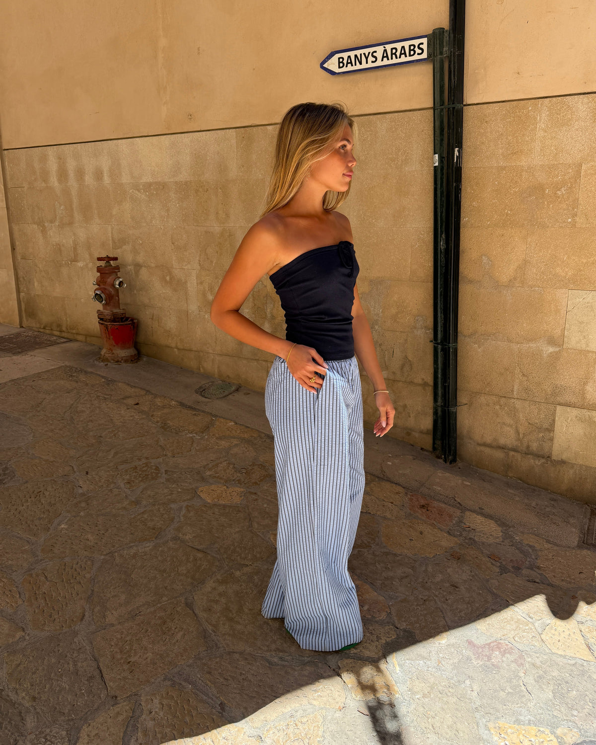 IDA STRIPE PANT - BLUE