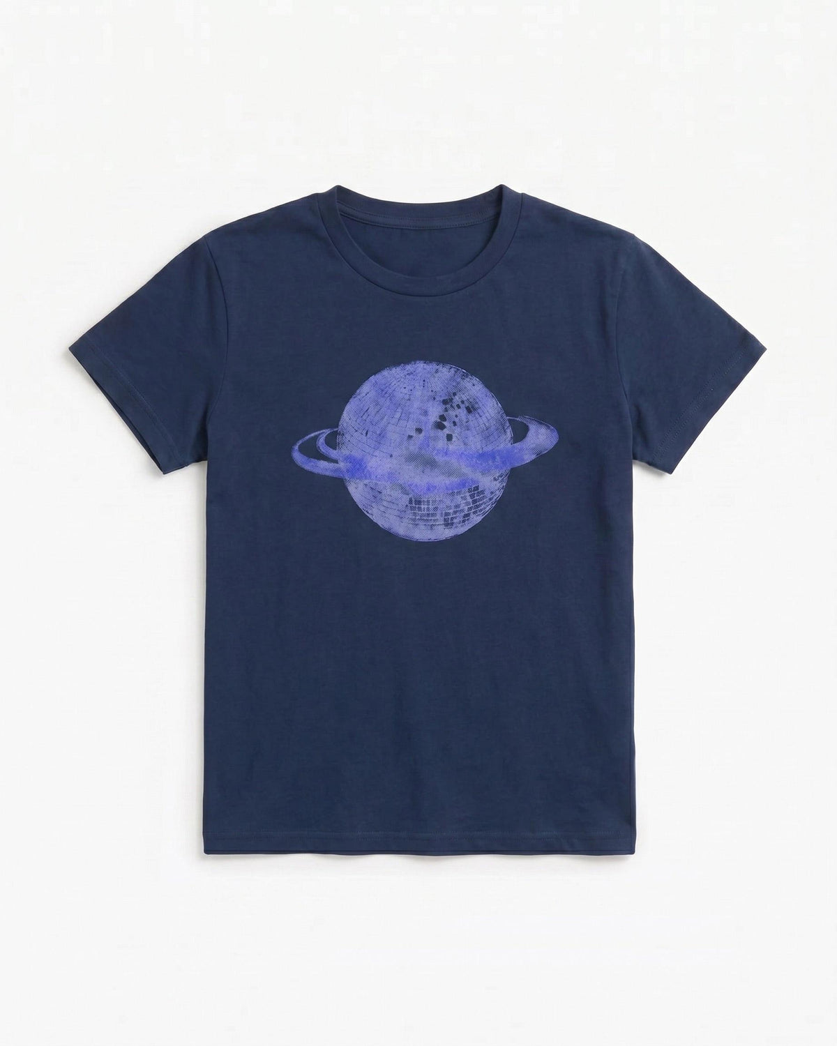 PLANET DISCO (violet), BABY TEE - NAVY