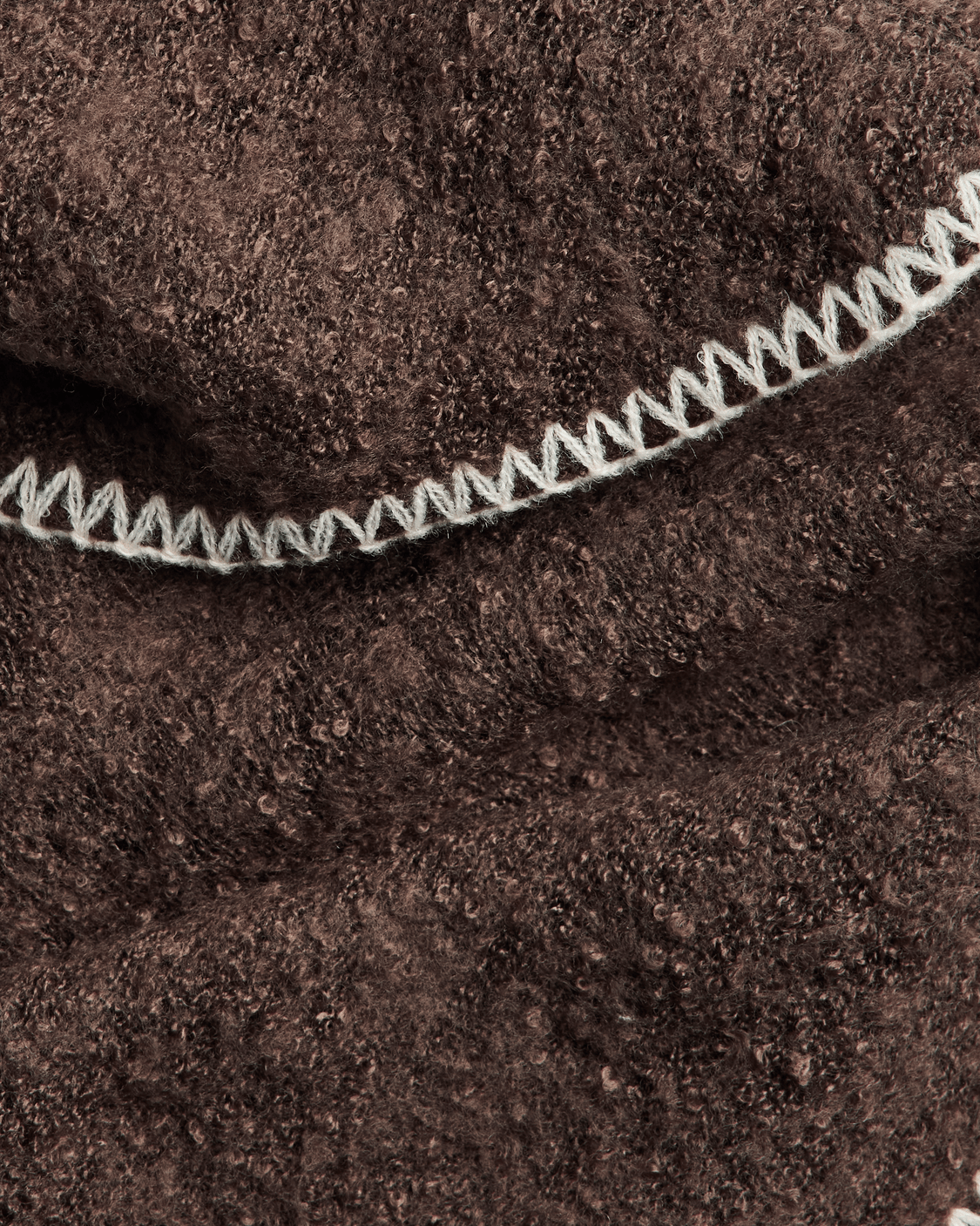 PYRON MINI SCARF - HOT FUDGE / CONTRAST STITCH - Dinvintageshop