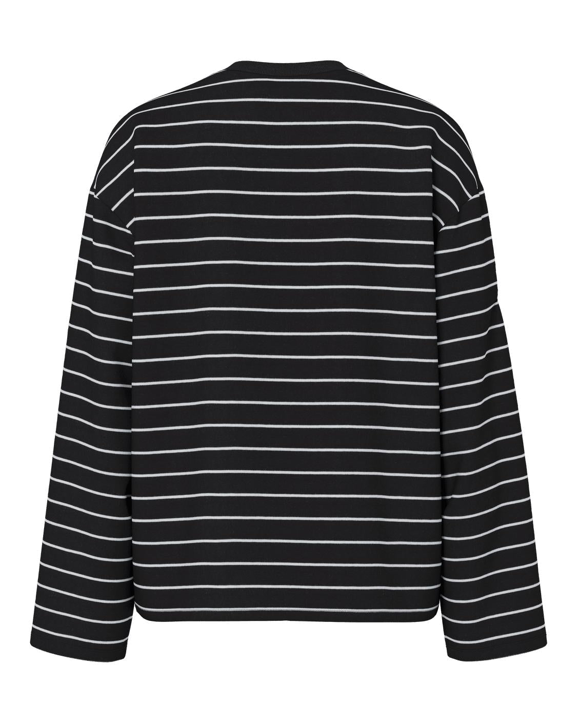 SADIE STRIPE TEE LS - BLACK/CLOUD DANCER