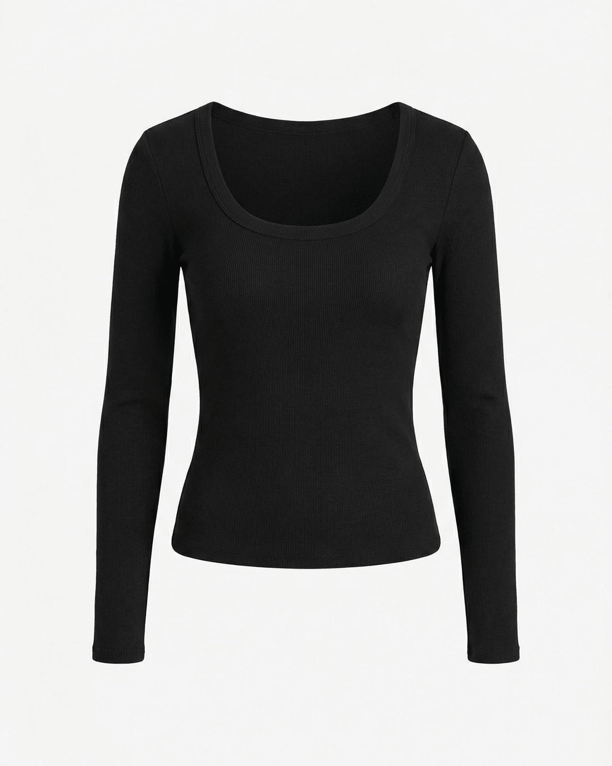 THEA LANGÆRMET T-SHIRT - BLACK