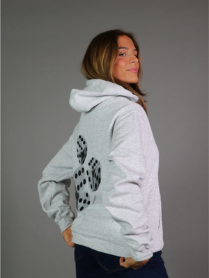 ROLLING DICES HOODIE (rygprint) - GRÅ