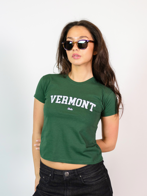 VERMONT (vit), BABY TEE - MÖRKGRÖN