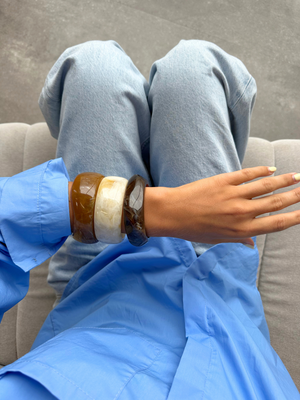 3-PAK ARMBÅND - BEIGE/TERRACOTTA/BROWN