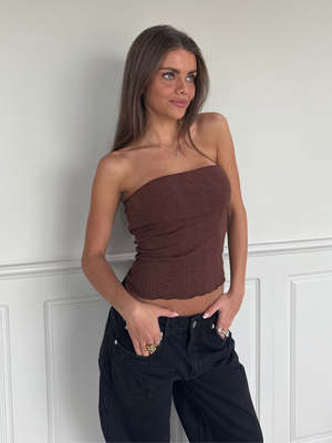 MELANIE TUBE TOP - DARK BROWN