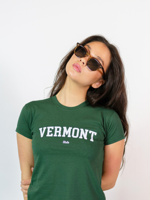 VERMONT (vit), BABY TEE - MÖRKGRÖN