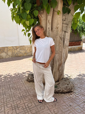 FLORA LINEN TROUSERS - SAND