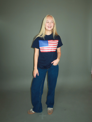 US FLAG T-SHIRT - NAVY