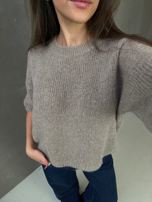 MIRA SHORT SLEEVE KNIT - TAUPE