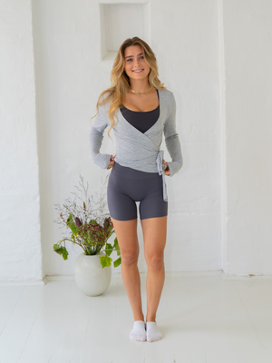 ACTIVE WRAP TOP - LIGHT GREY