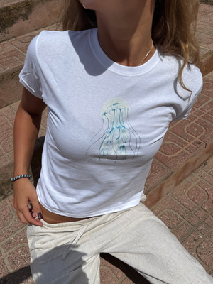 JELLY FISH, BABY TEE - WHITE