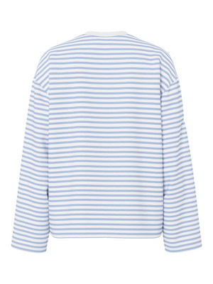 SADIE STRIPE TEE LS - CLOUD DANCER / CASHMERE BLUE