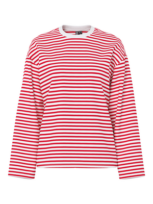 SADIE STRIPE TEE LS - CLOUD DANCER / LOLLIPOP