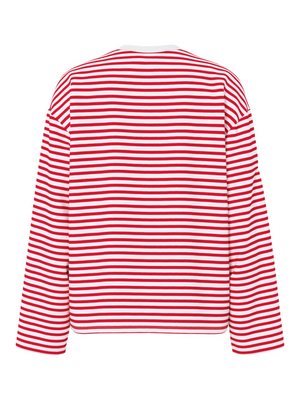SADIE STRIPE TEE LS - CLOUD DANCER / LOLLIPOP