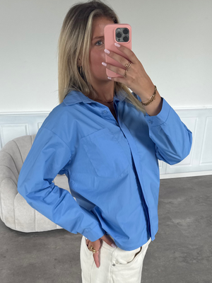 ELLE OVERSIZE SHIRT - BLUE