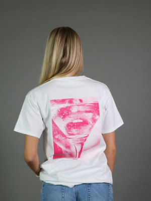 SEE-THROUGH (rygprint) T-SHIRT - HVID