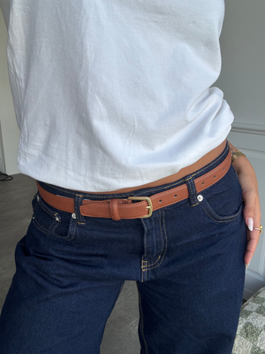 OLINE BÆLTE 2 PAK - BLACK/COGNAC