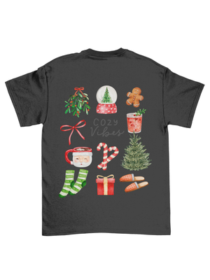 COZY CHRISTMAS (rygprint) T-SHIRT - MØRKEGRÅ