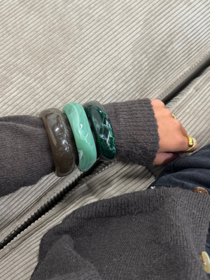 3-PAK ARMBÅND - GREEN/BROWN MIX