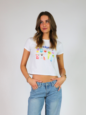 WEEKEND CLUB BABY TEE - HVID