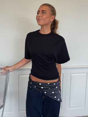 DONNIE SQUARE SCARF - BLACK/WHITE