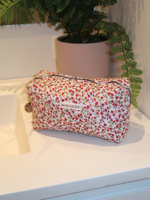 ADDY MAKEUP BAG - RED FLOWER