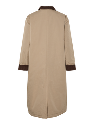 JORMA LONG JACKET - GREIGE / HOT FUDGE