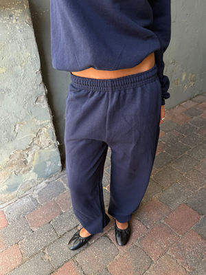 FRUIT SWEATPANTS W/ ELA - NAVY