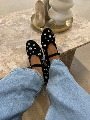 ZOE BALLERINA M/ STUDS - BLACK