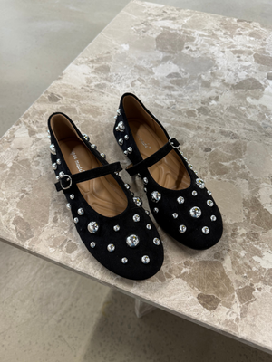 ZOE BALLERINA M/ STUDS - BLACK