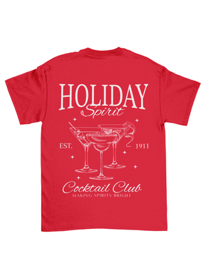 HOLIDAY SPIRIT (rygprint) T-SHIRT - RØD