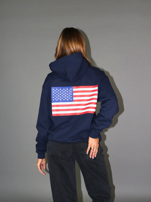 US FLAG HOODIE (rygprint) - NAVY