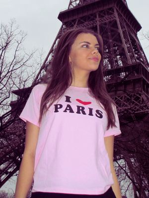 PARIS, BABY TEE - LJUSRÖD