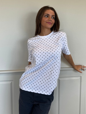 RIA DOT TEE - WHITE/BLACK DOT