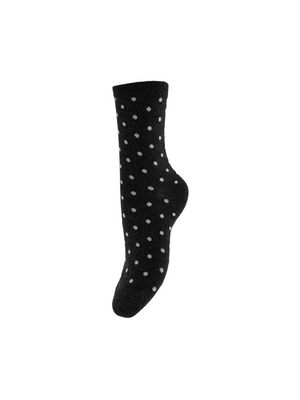 SEBBY GLITTER SOCKS - BLACK / SILVER DOTS