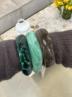 3-PAK ARMBÅND - GREEN/BROWN MIX