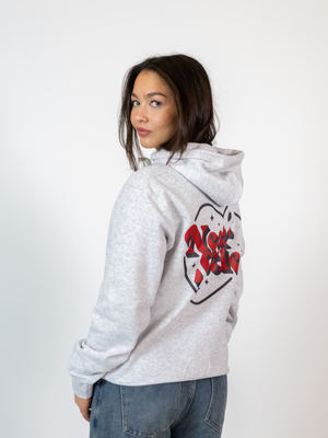 NEVER SETTLE HOODIE (rygprint) - GRÅ