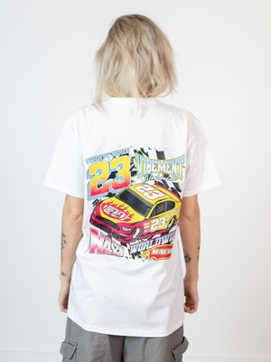 CAR NO. 23 (rygprint) T-SHIRT - HVID