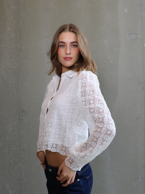 CHARLOTTE LACE TOP - HVID